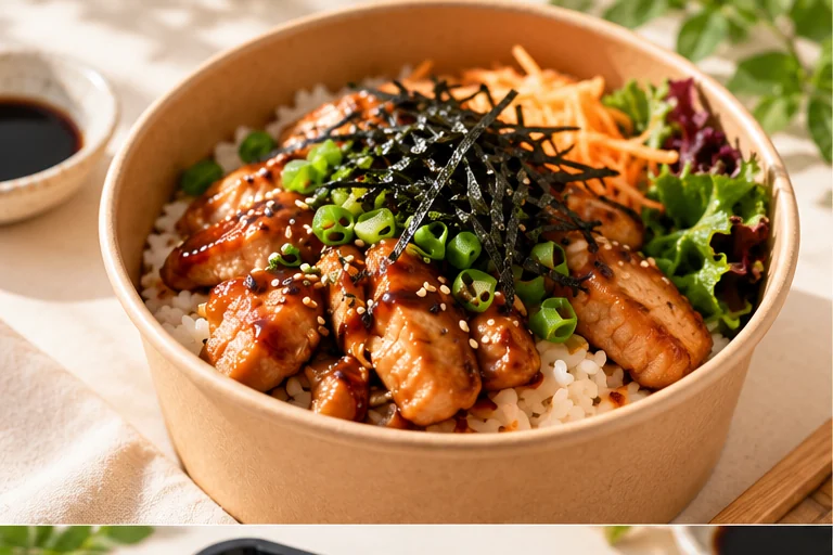 Teriyaki chicken donburi rice bowl